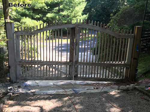 fence refinishing before